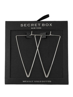 'Heather' Triangle Hoops (Silver)
