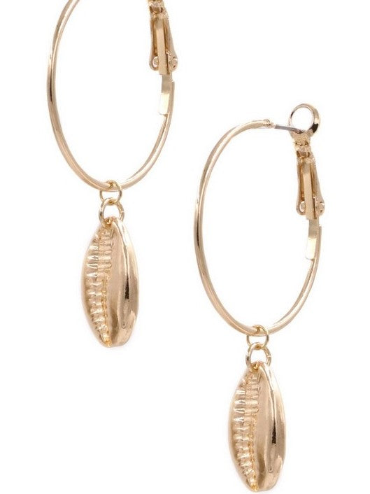 'Mila' Shell Hoop Earrings