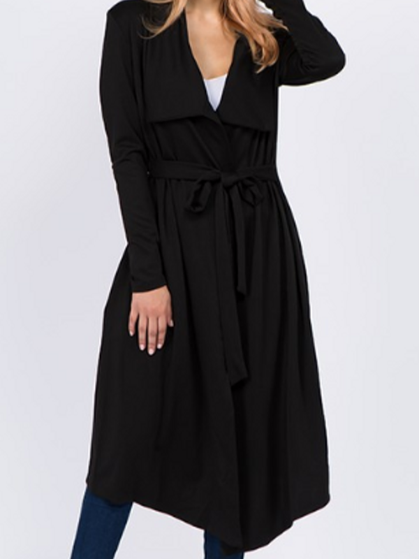'Carrie' Black Trench Cardigan