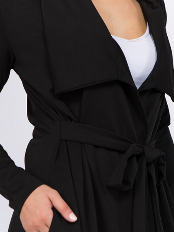 'Carrie' Black Trench Cardigan