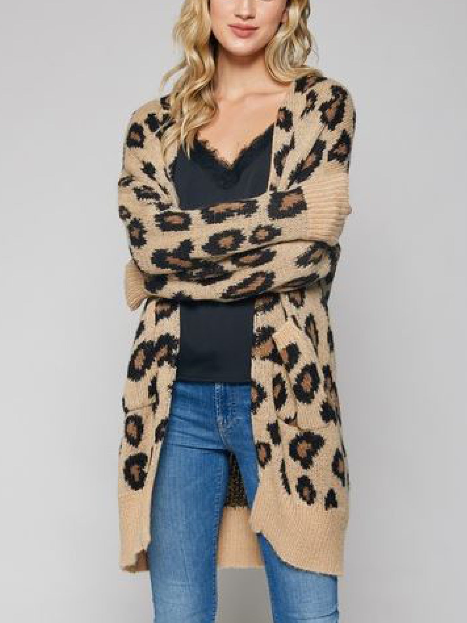 Tonya' Leopard Print Sweater Cardigan – Layla James