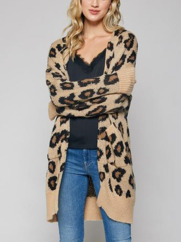'Tonya' Leopard Print Sweater Cardigan
