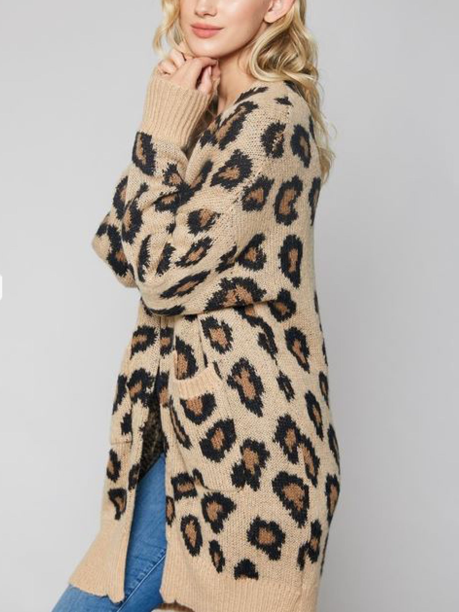 Tonya' Leopard Print Sweater Cardigan – Layla James